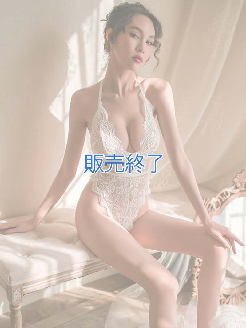 ボタンであいちゃう！総レースのボディフィット オープンクロッチテディ・白2