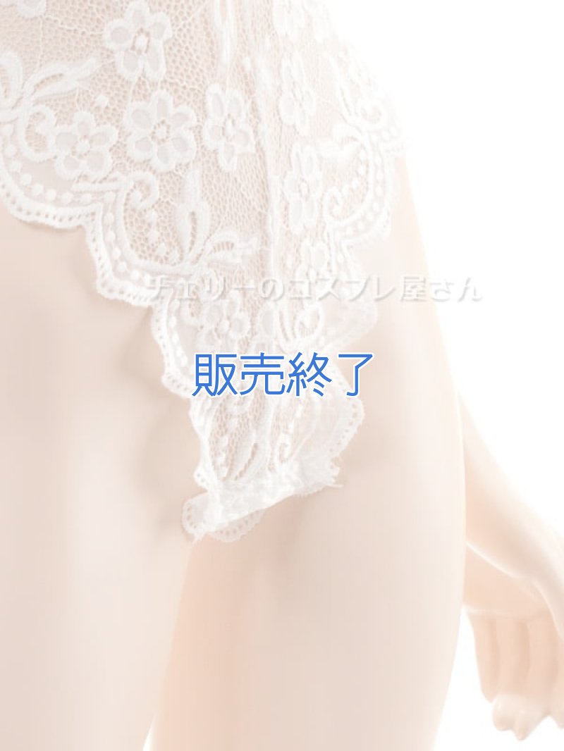 ボタンであいちゃう！総レースのボディフィット オープンクロッチテディ・白13