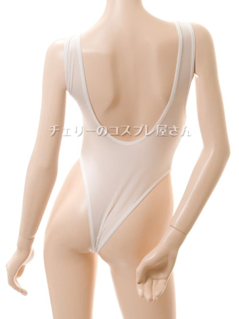 あいちゃう！はみ乳オープンクロッチ ハイレグレオタード・白11