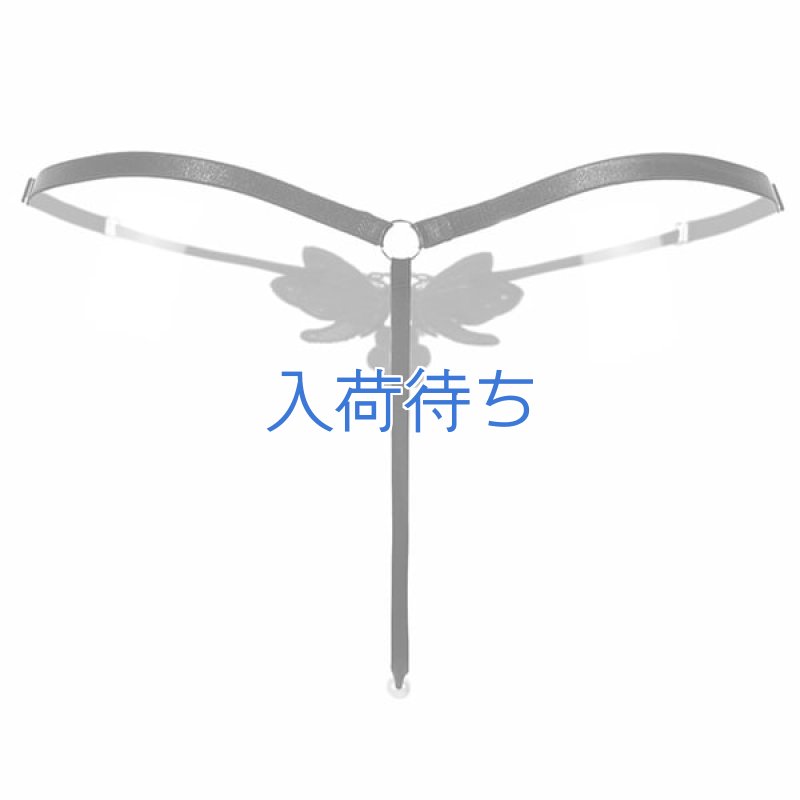 ホックで外せる オープンクロッチ パールストリング ショーツ・黒4