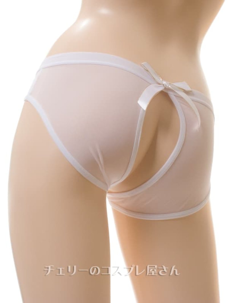 えっ!後ろがぱっくり フルバック オープンクロッチショーツ・白8