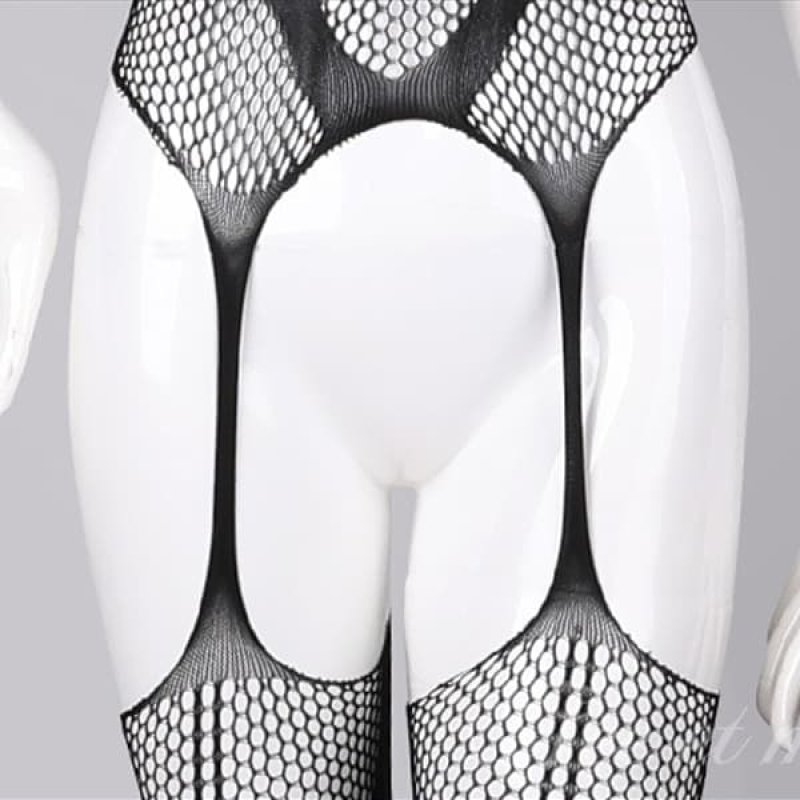 メッシュ サスペンダー オープンクロッチ ボディストッキング6
