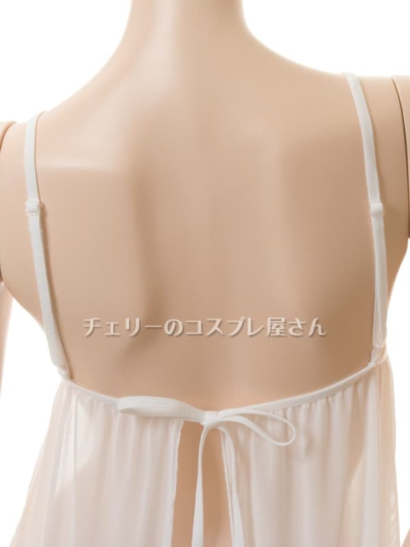 するりと脱げちゃう!胸ちらベビードール・白12