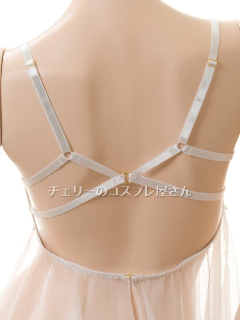 見せちゃいます!ワイヤー入 オープンバストのベビードール・白15