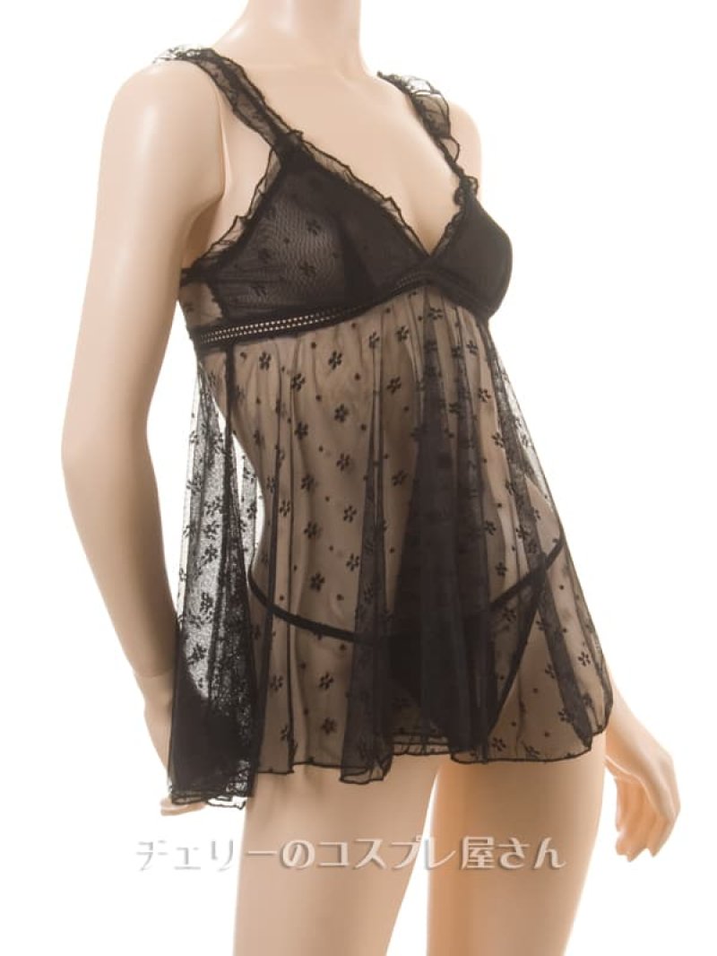 ロシアメイド風ベビードール・黒12