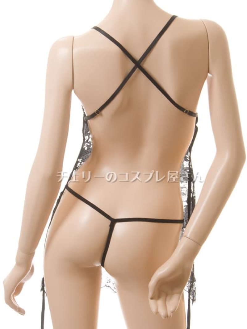 はらりと落ちる!前後セパレートベビードール・黒18