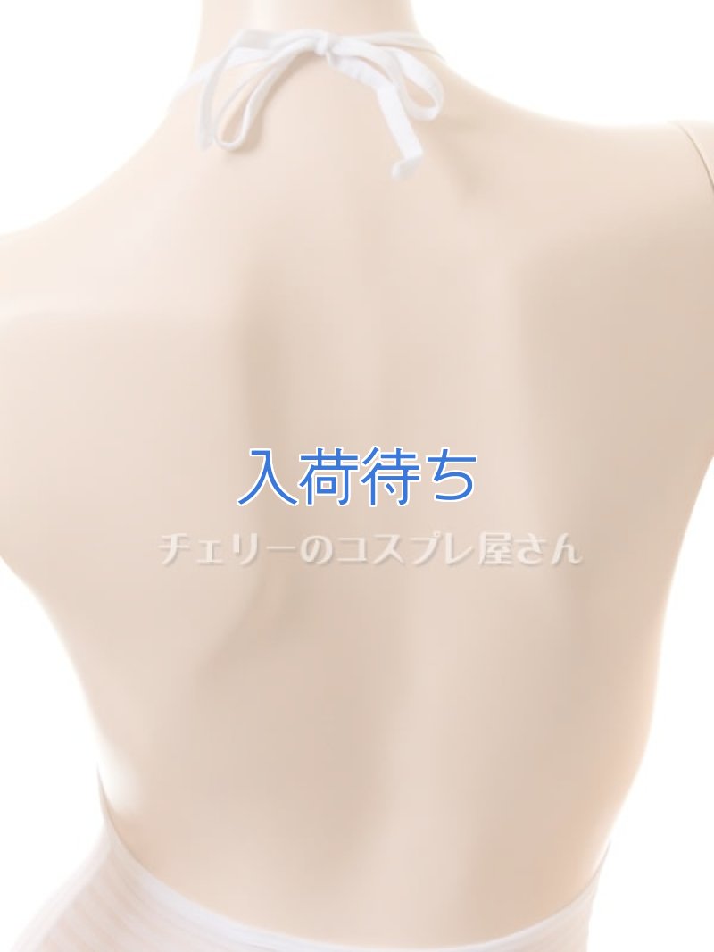 ボディフィット ストライプシースルーストレッチ バックレスドレス・白15