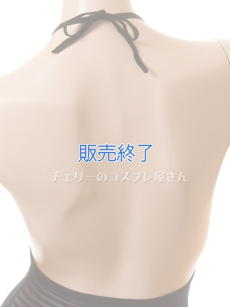 ボディフィット ストライプシースルーストレッチ バックレスドレス・黒15