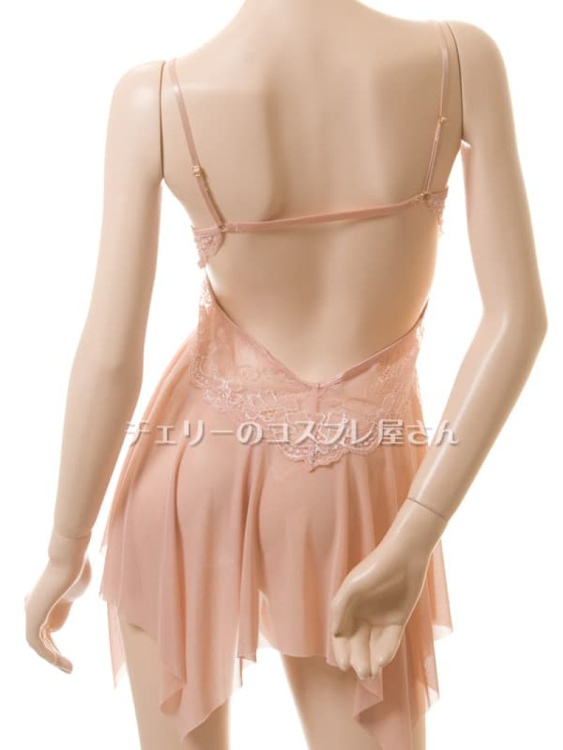 ワイヤー入 フロントホック 前開き ベビードール・アプリコット15