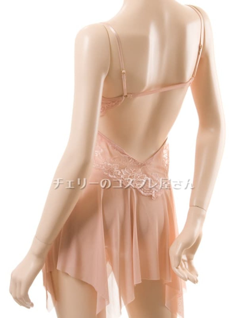 ワイヤー入 フロントホック 前開き ベビードール・アプリコット18