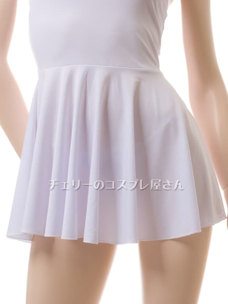 のびのびストレッチ ボディフィット ワンピースドレス・白7