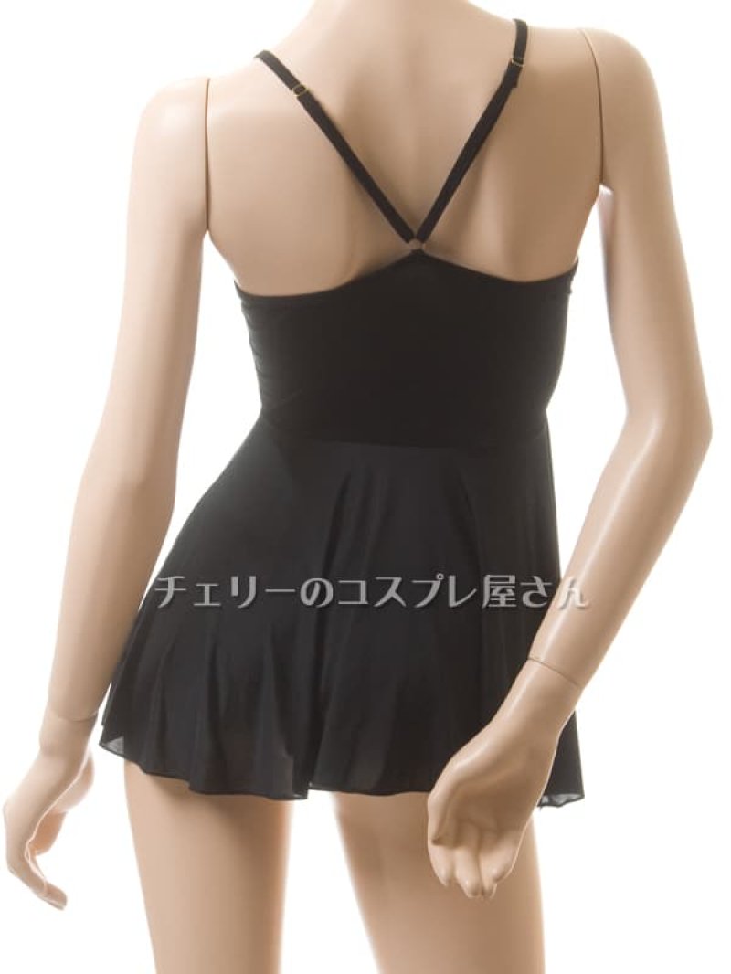 のびのびストレッチ ボディフィット ワンピースドレス・黒12