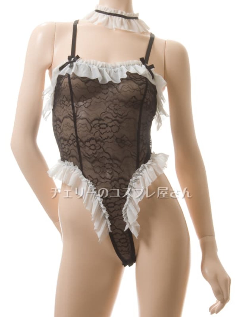 ボタンであいちゃう!オープンクロッチ ハイレグメイド服6