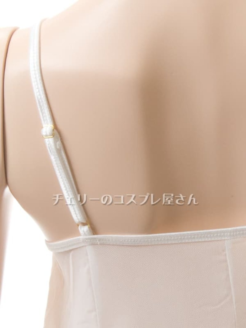 リボンのオープンバスト ベビードール・白17