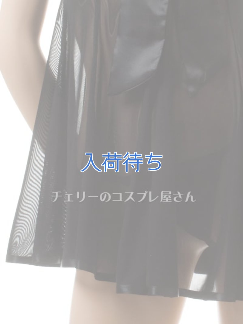 リボンのオープンバスト ベビードール・黒9