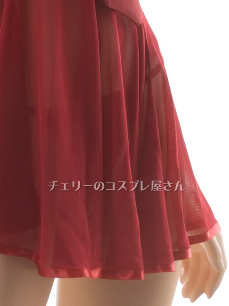 リボンのオープンバスト ベビードール・ワインレッド15