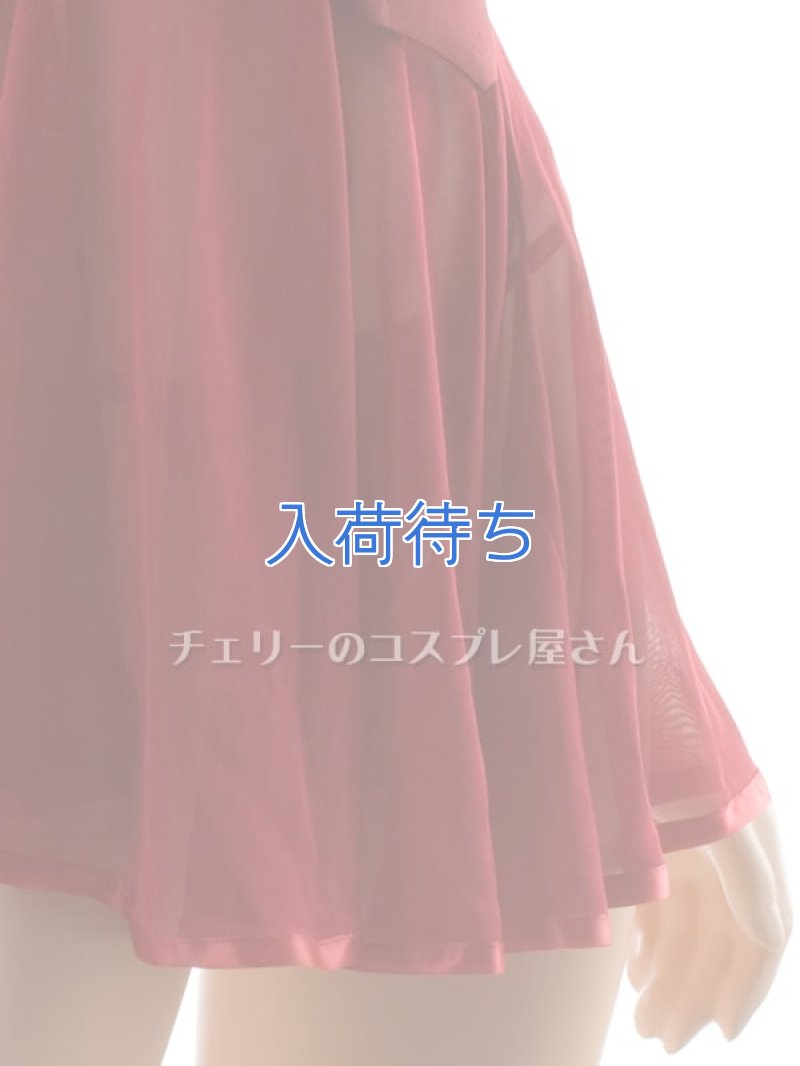 リボンのオープンバスト ベビードール・ワインレッド15