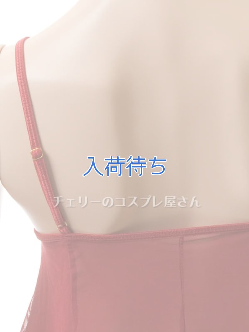 リボンのオープンバスト ベビードール・ワインレッド18