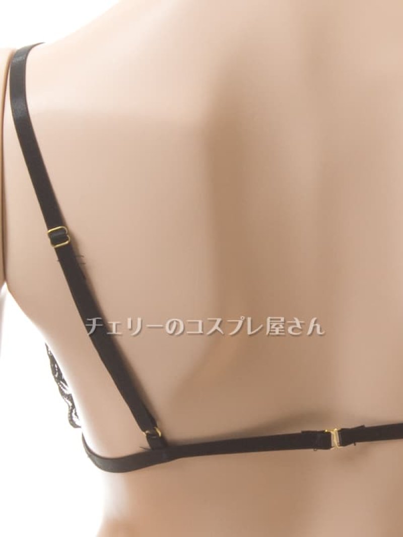 上も下も見えちゃう!総レースのオープンバスト&オープンクロッチ テディ・黒15