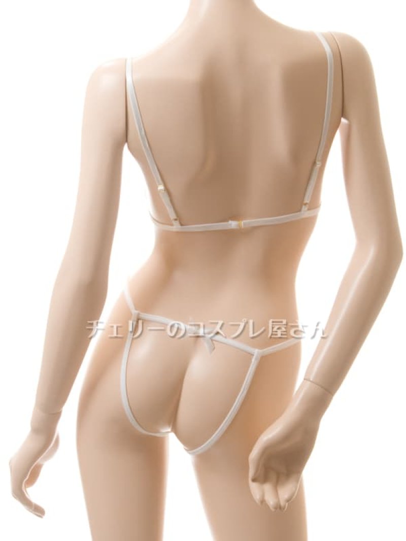 上も下も見えちゃう!総レースのオープンバスト&オープンクロッチ テディ・白13