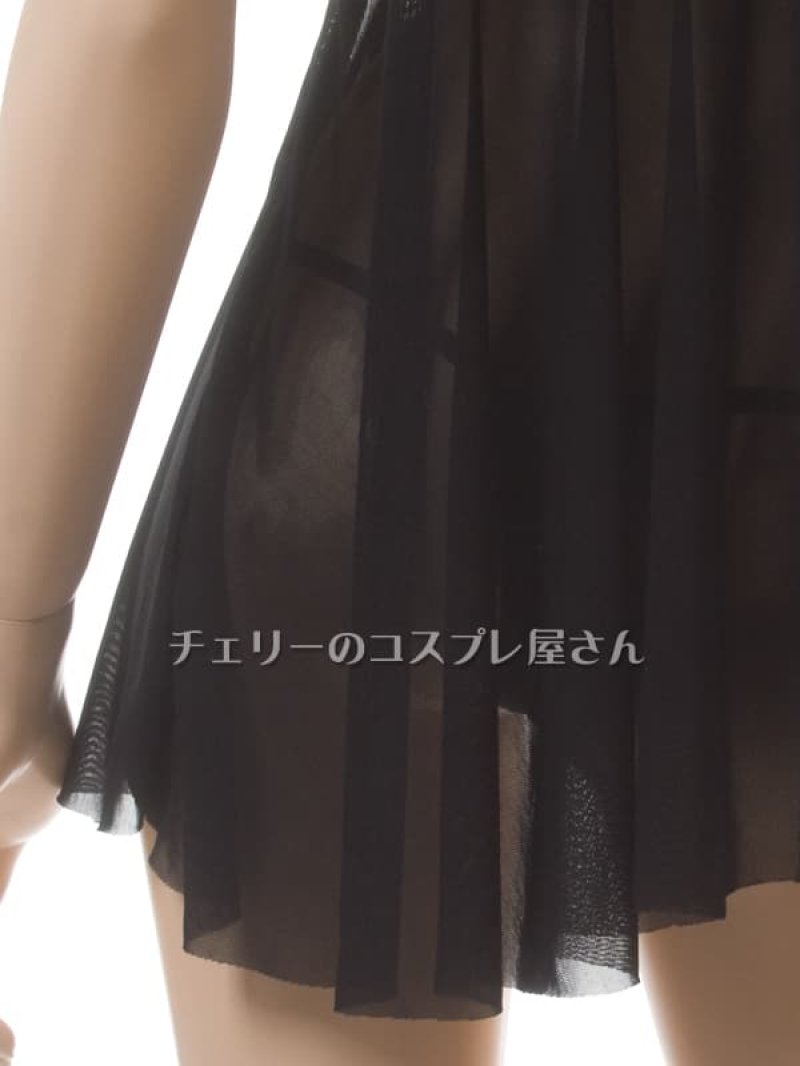 前開きフロントホック オープンバスト ベビードール・黒15