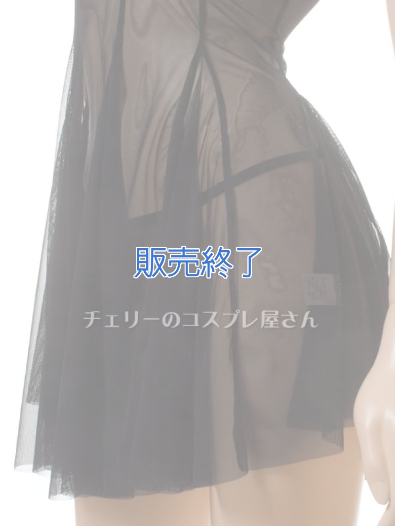 お花の可愛いフレアスカート ベビードール・黒10