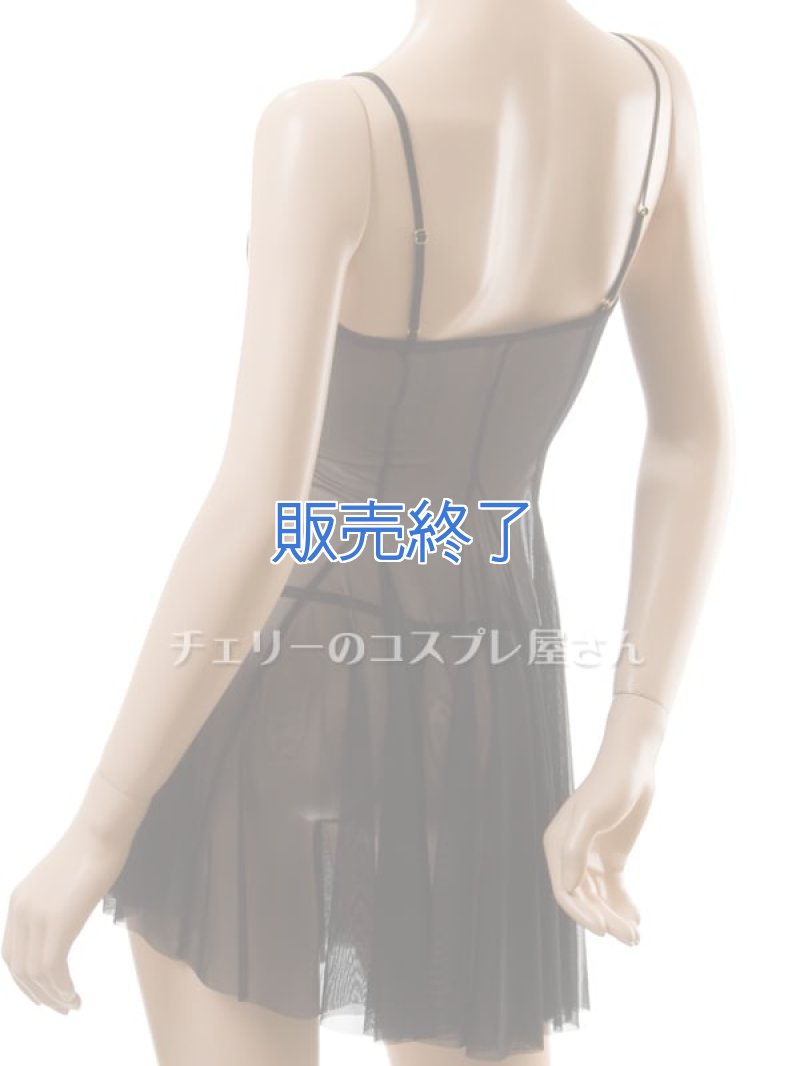 お花の可愛いフレアスカート ベビードール・黒17