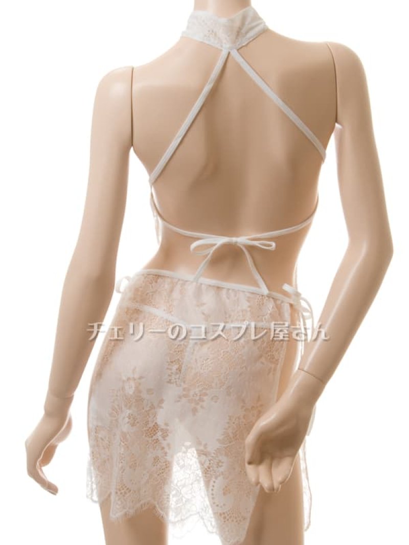 チャイナドレス風セパレート ベビードール・白14