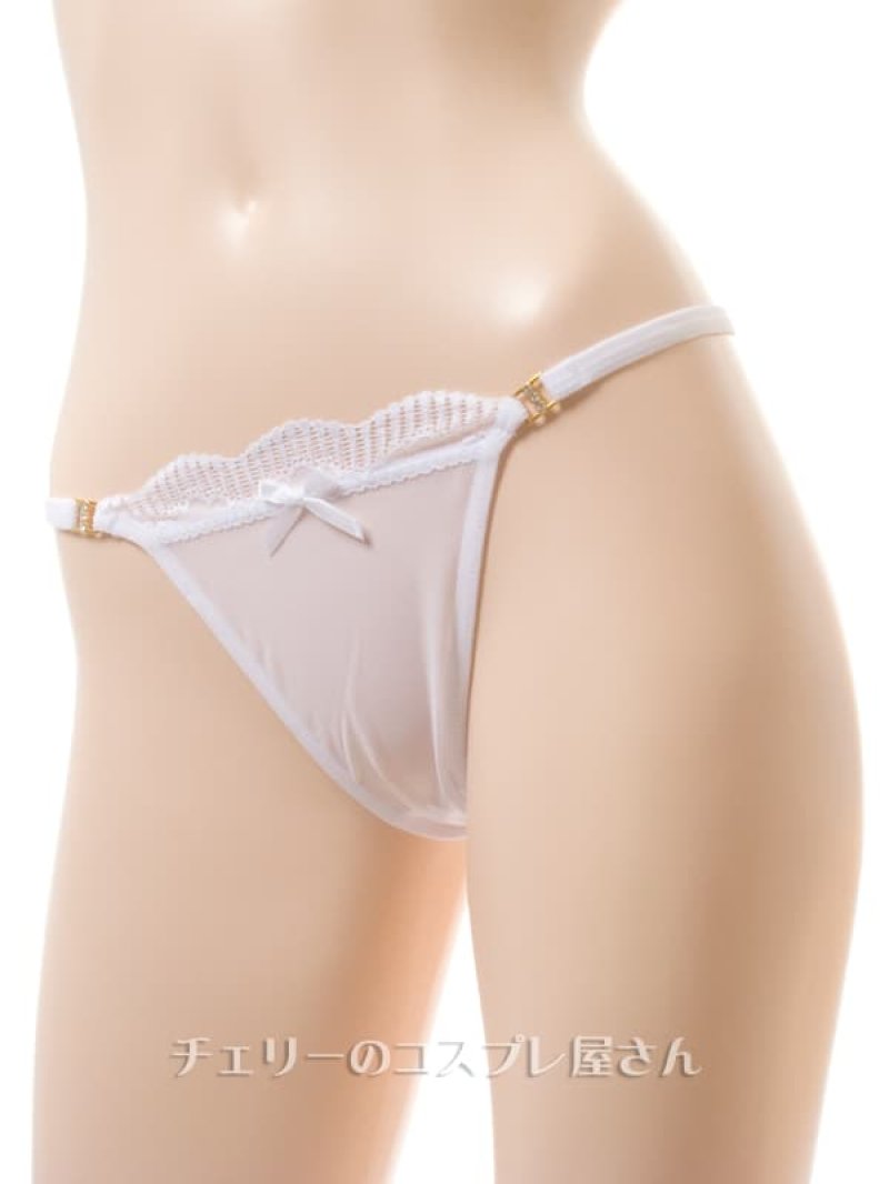 可愛らしいシースルーＴバックショーツ・白9