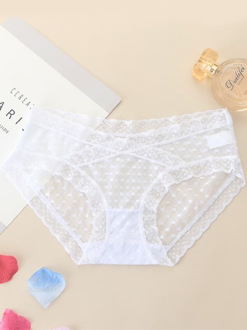 ローライズ シースルー フルバックショーツ・白4