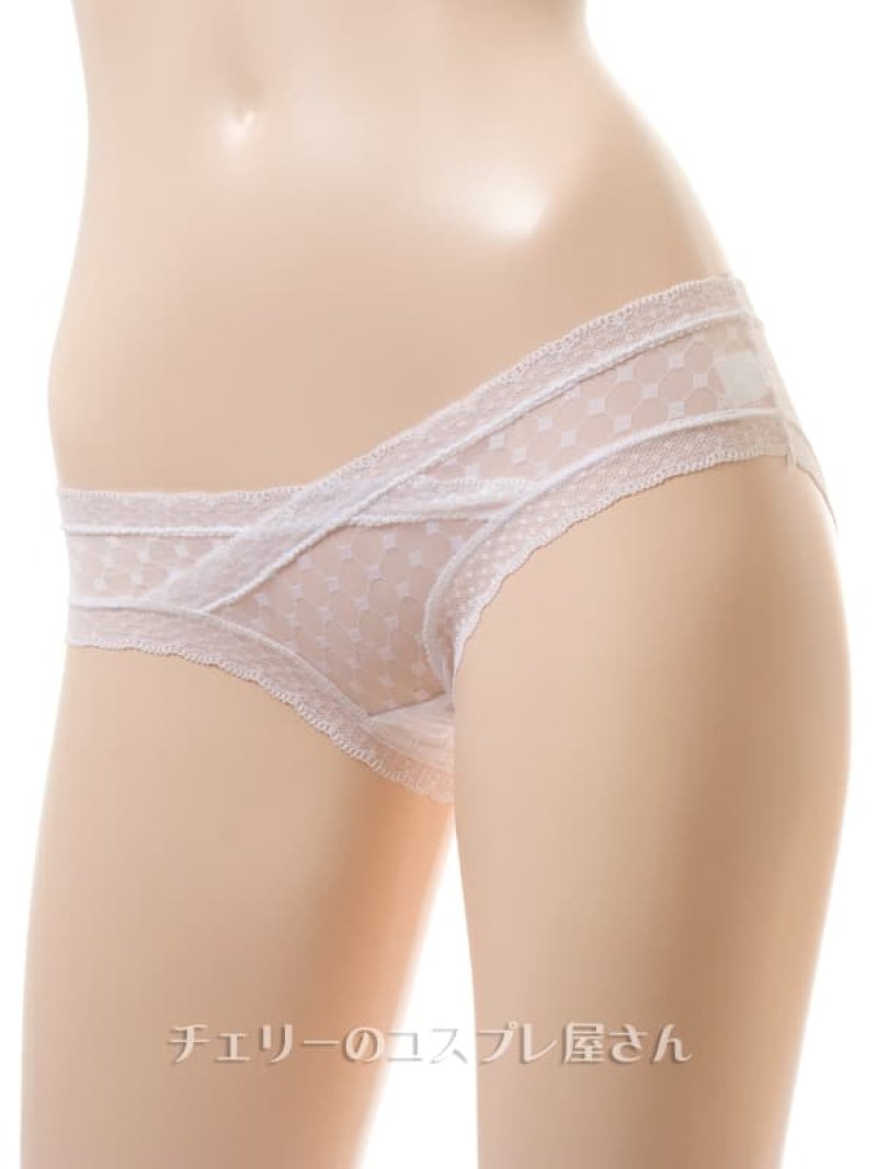 ローライズ シースルー フルバックショーツ・白7