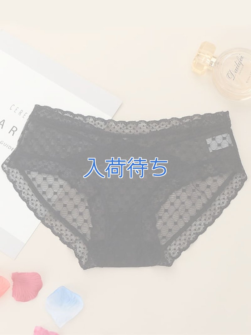 ローライズ シースルー フルバックショーツ・黒5