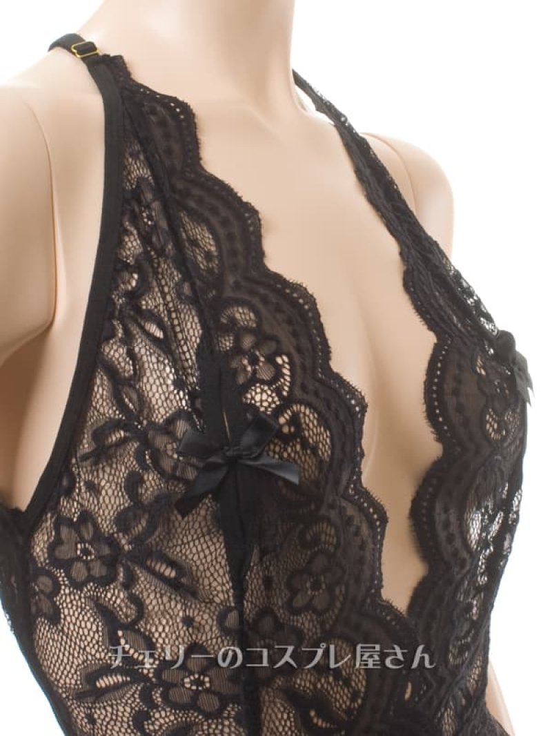 オープンクロッチ＆オープンヒップのテディ・黒8