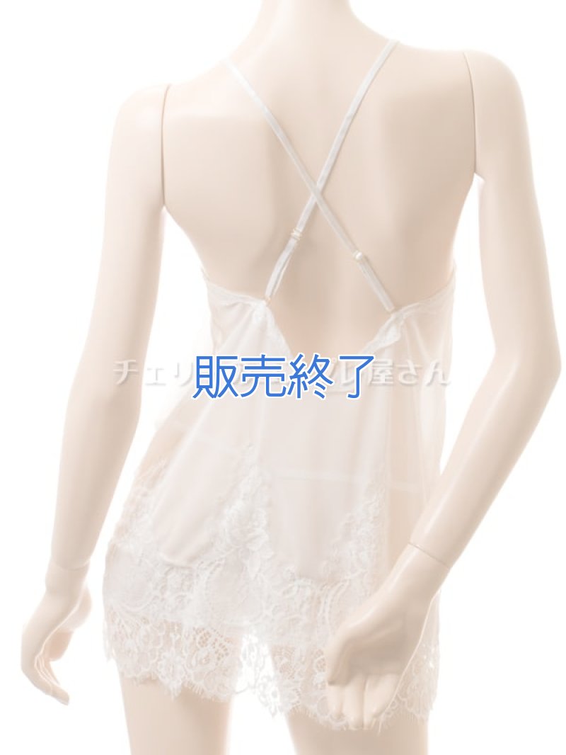 エレガントなレース編みのベビードール・白10