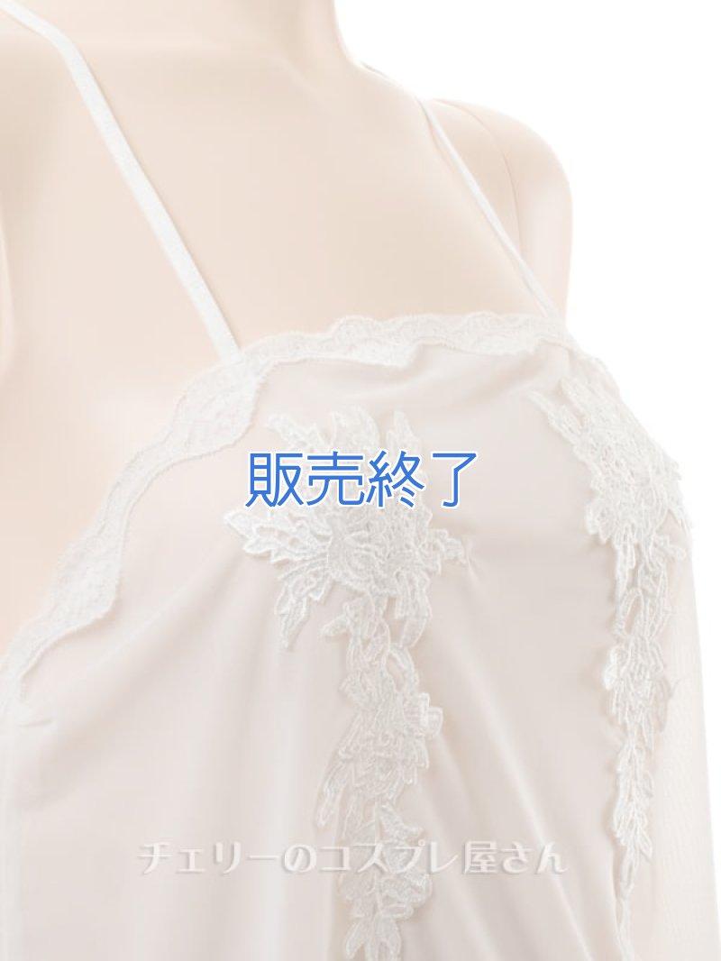 エレガントなレース編みのベビードール・白11