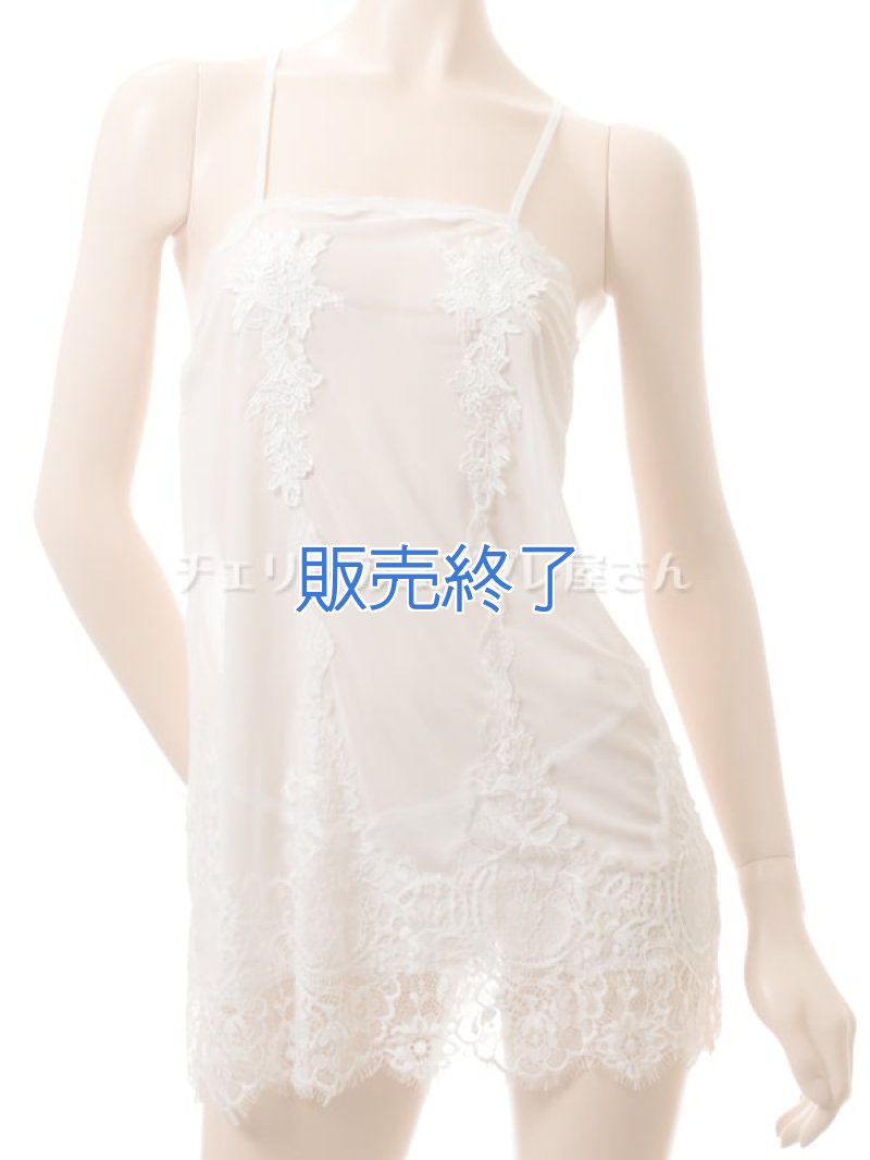 エレガントなレース編みのベビードール・白8