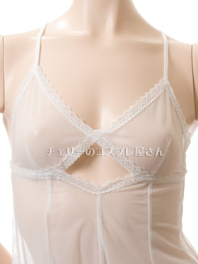 クロスバック エレガント ベビードール・白6