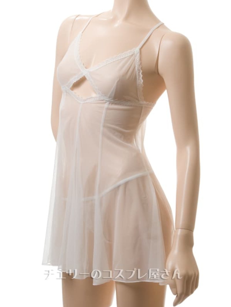 クロスバック エレガント ベビードール・白8