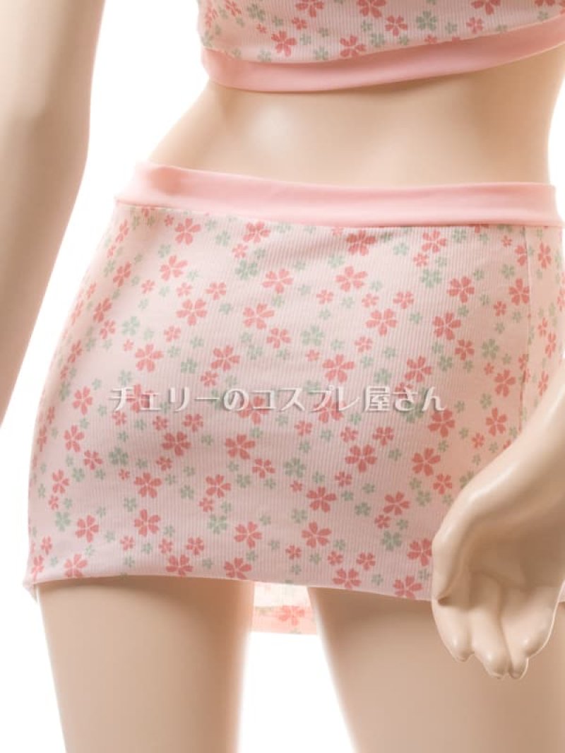 花柄のチューブブラ＆チューブショートスカートのルームウェア18