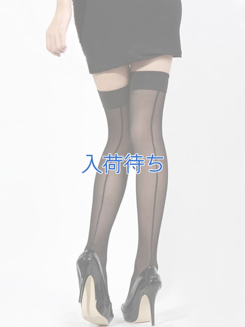 バックシーム ガーターベルト用ストッキング・黒2