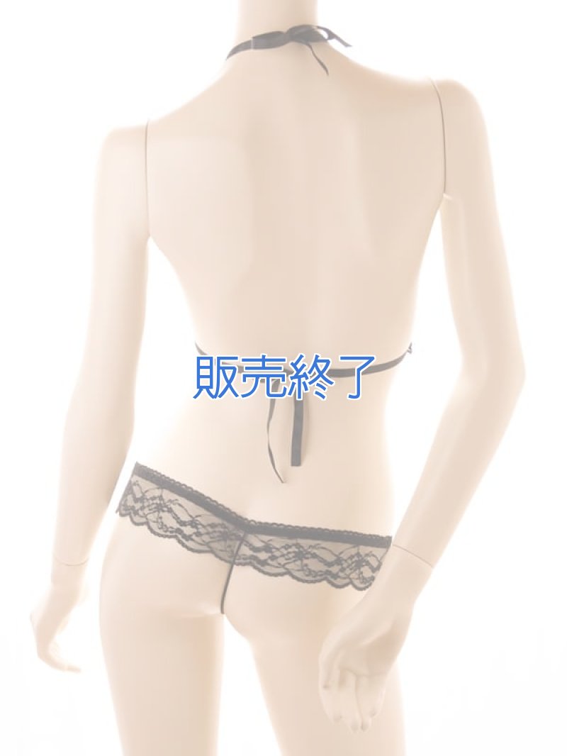 真珠ビーズのオープンブラ＆オープンクロッチショーツ・黒4