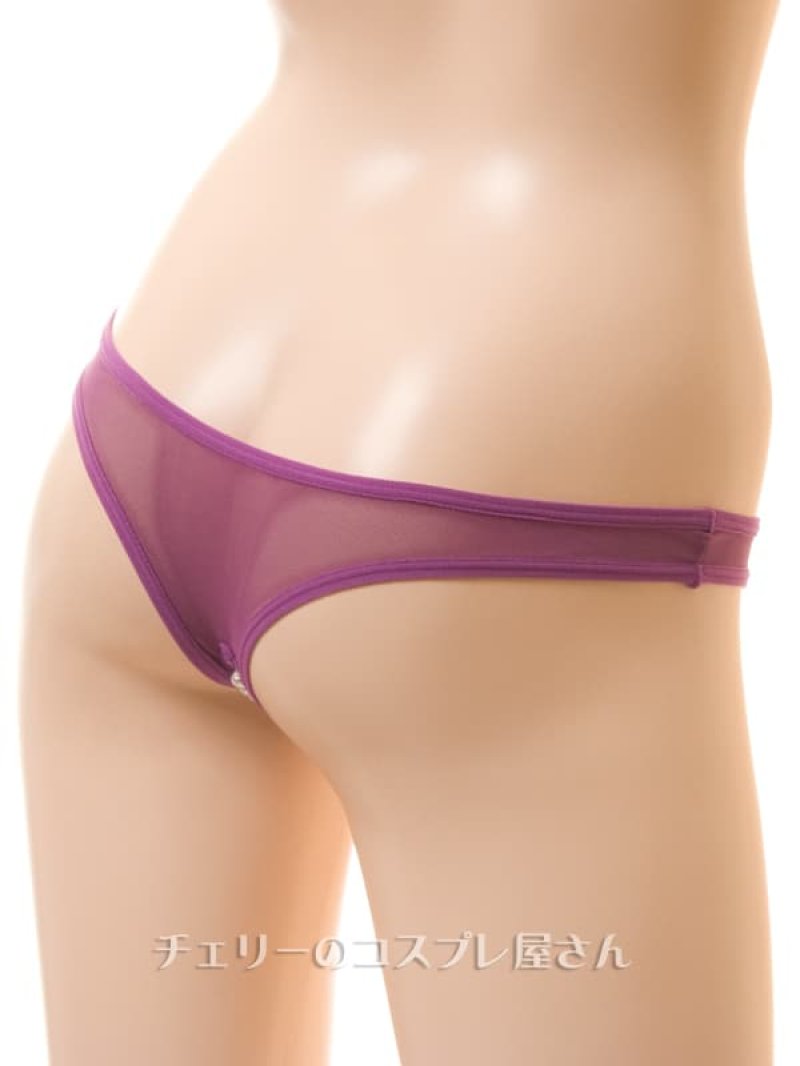 オープンパールクロッチ ハーフバックショーツ・紫10