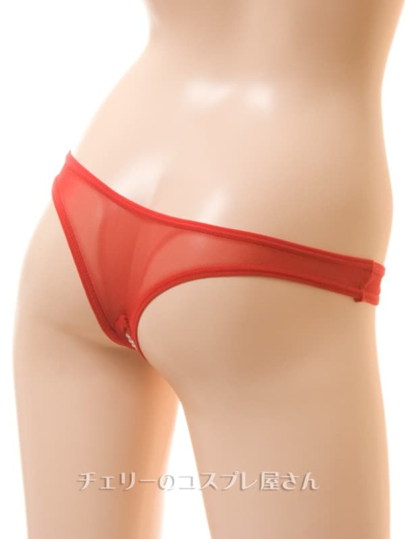 オープンパールクロッチ ハーフバックショーツ・赤10