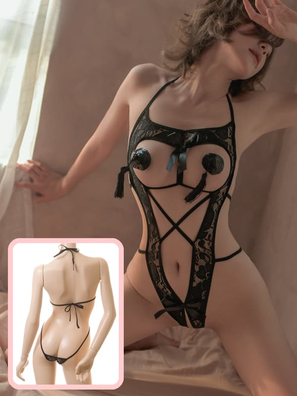 ハイレグ オープンバスト セクシーテディ・黒