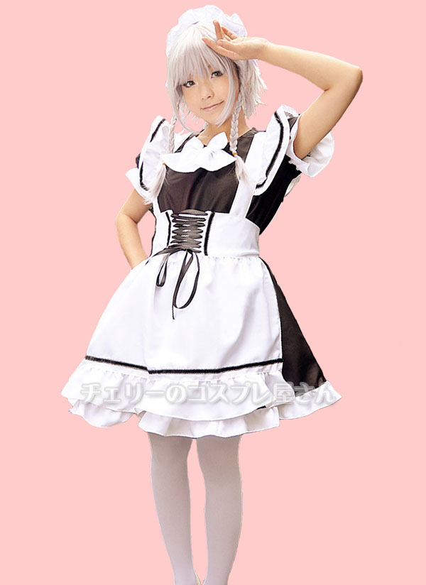 ハイウエスト ラブリーメイド服・黒 S/M/L イメージ写真1